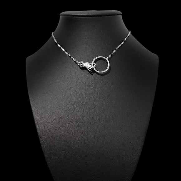 Silver Hand Loop Choker - Picture 4 of 7